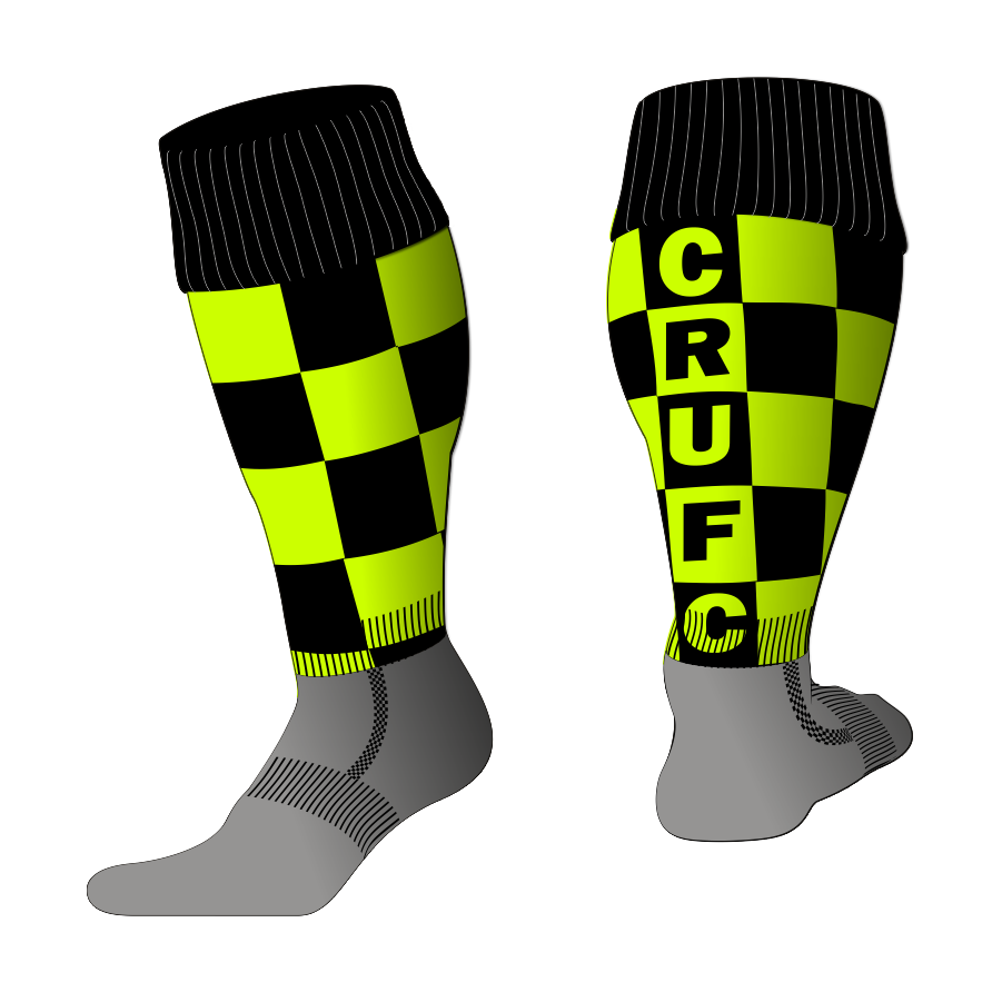 Black and yellow rugby socks